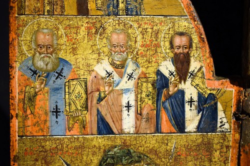 XVIe siècle et avant - Extraordinaire Triptyque Grec de la fin du XVe - début du XVIe siècle